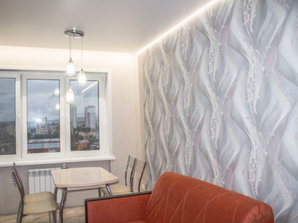 Пример сатинового натяжного потолка