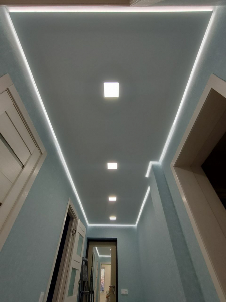 Наша работа - натяжной потолок в коридор